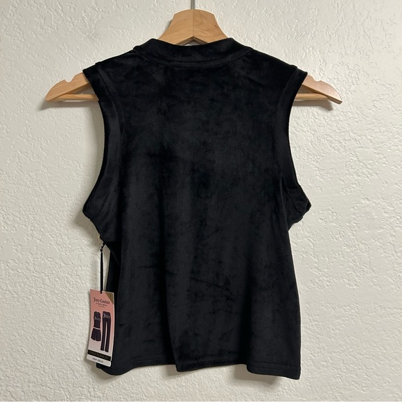 Juicy Couture Black Velour Bedazzled Sleeveless Pajama Top, Size S - Picture 4 of 6